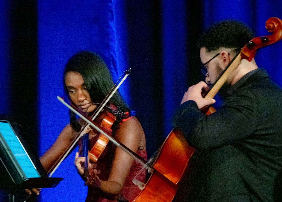 Violinist Harper Randolph and cellist Gabriel Hightower